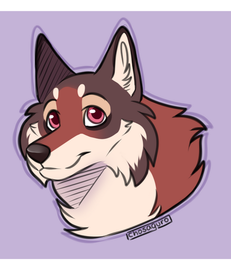 Flat colored bust sketch